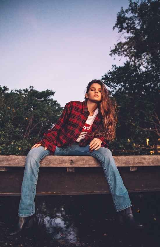 Oversized plaid shirt